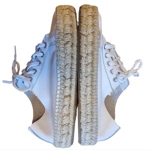 Saks Fifth Avenue leather platform espadrille sneakers